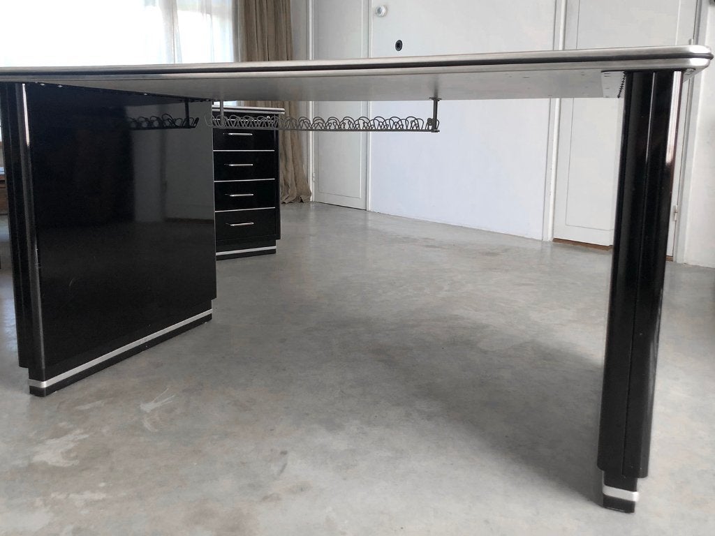 Müller Classic Line bureau zwart design jaren ’50 147 cm, Huis en Inrichting, Bureaus, Ophalen, Zwart, Gebruikt, Metaal