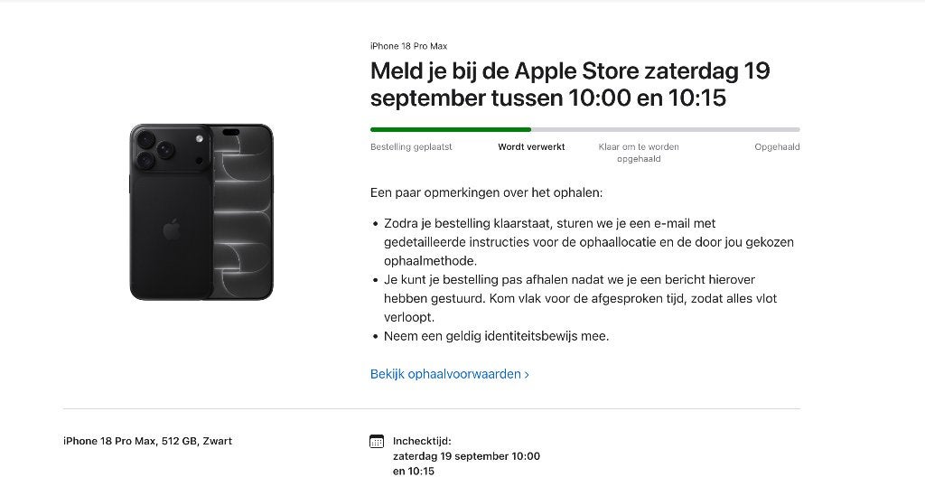 iPhone 18 Pro Max 512GB – Nieuw geseald  Zwart of Zilver, Telecommunicatie, Ophalen, 512 GB, Overige modellen, Zwart