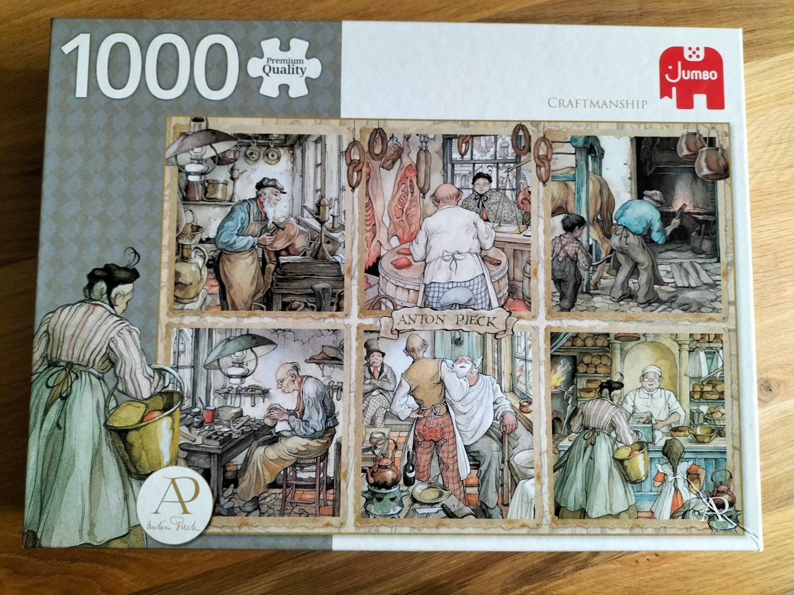 Anton Pieck Ambachten Legpuzzel 1000 stukjes Jumbo, Ophalen of Verzenden, 500 t/m 1500 stukjes, Zo goed als nieuw, Legpuzzel