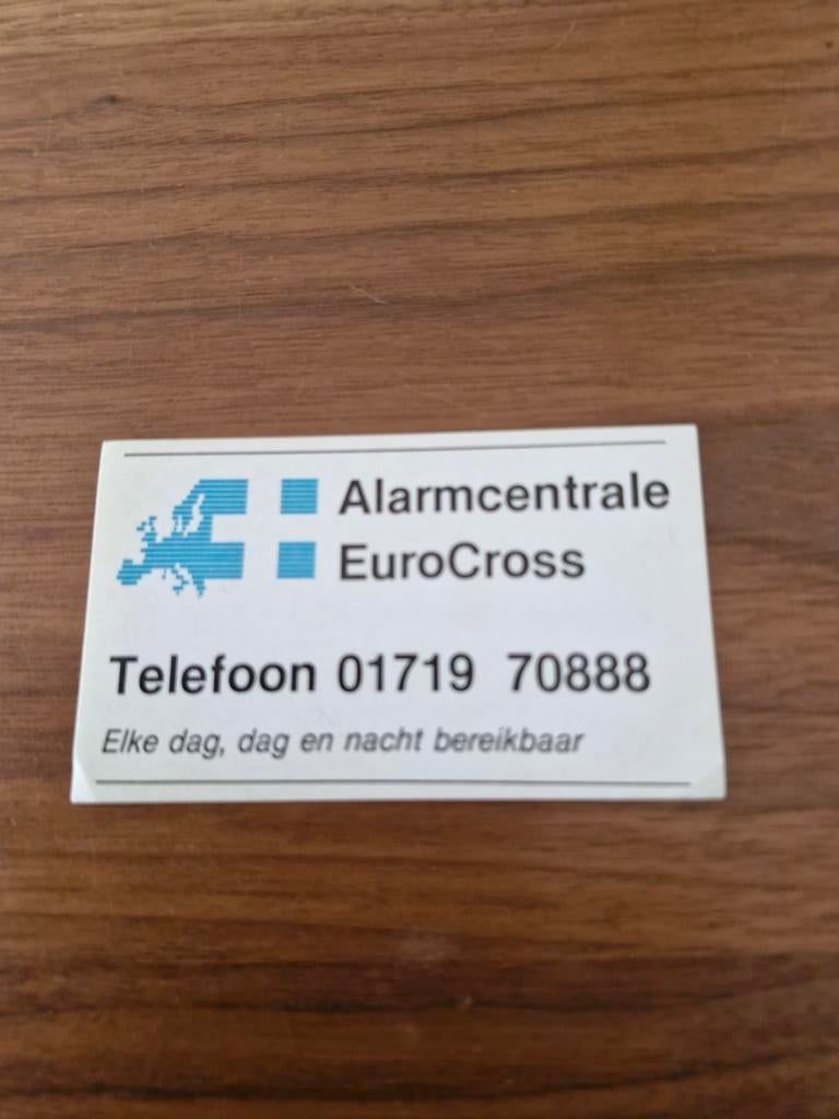 7752 Sticker Alarmcentrale EuroCross, Ophalen of Verzenden, Zo goed als nieuw