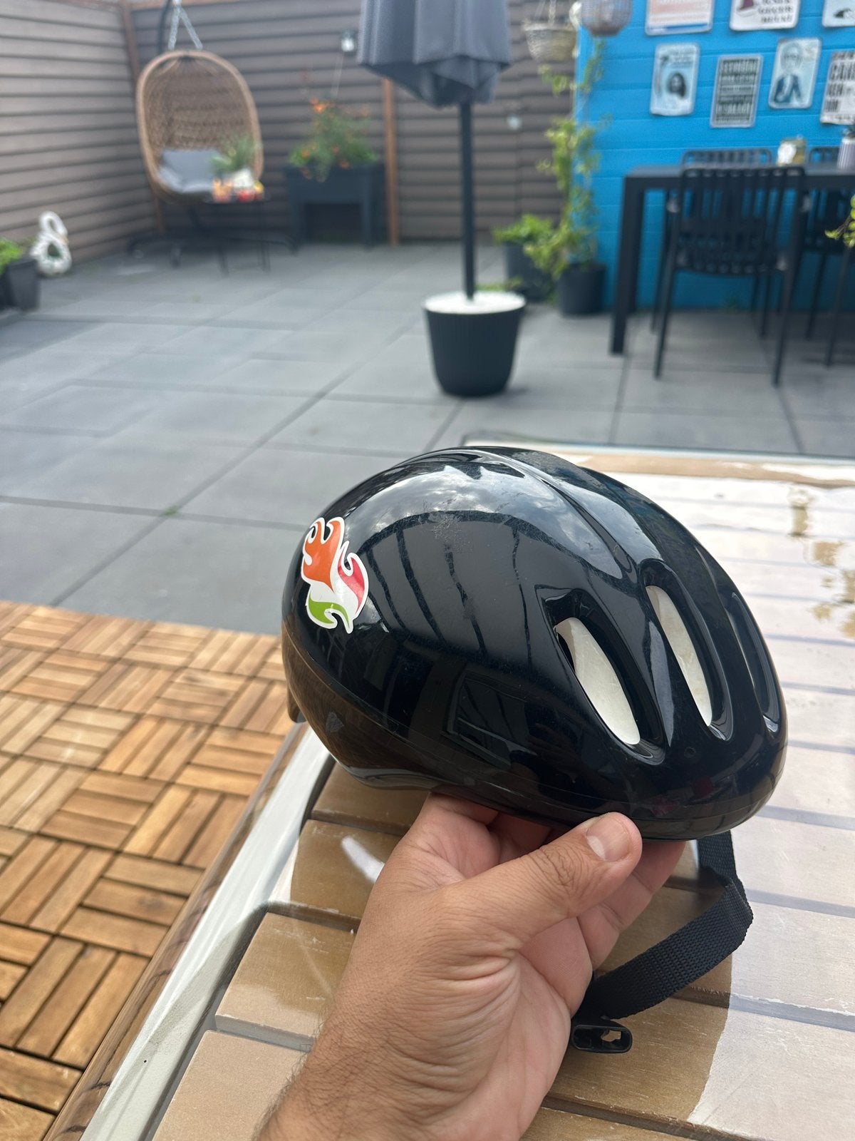 Zwarte kinderfietshelm - Maat M, Ophalen, Gebruikt, M, Jongen of Meisje