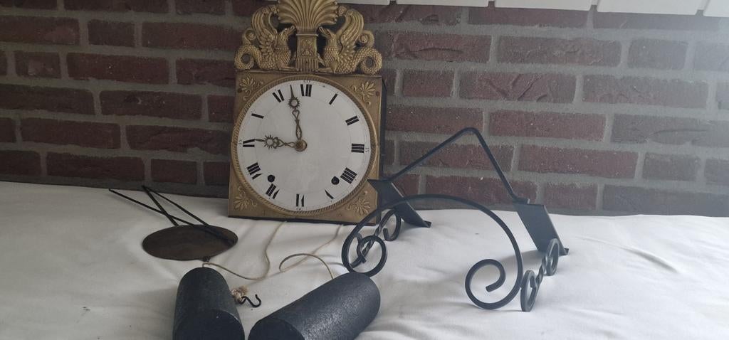 Antieke Franse Comtoise Klok met Gewichten en Slinger, Antiek en Kunst, Antiek | Klokken, Ophalen