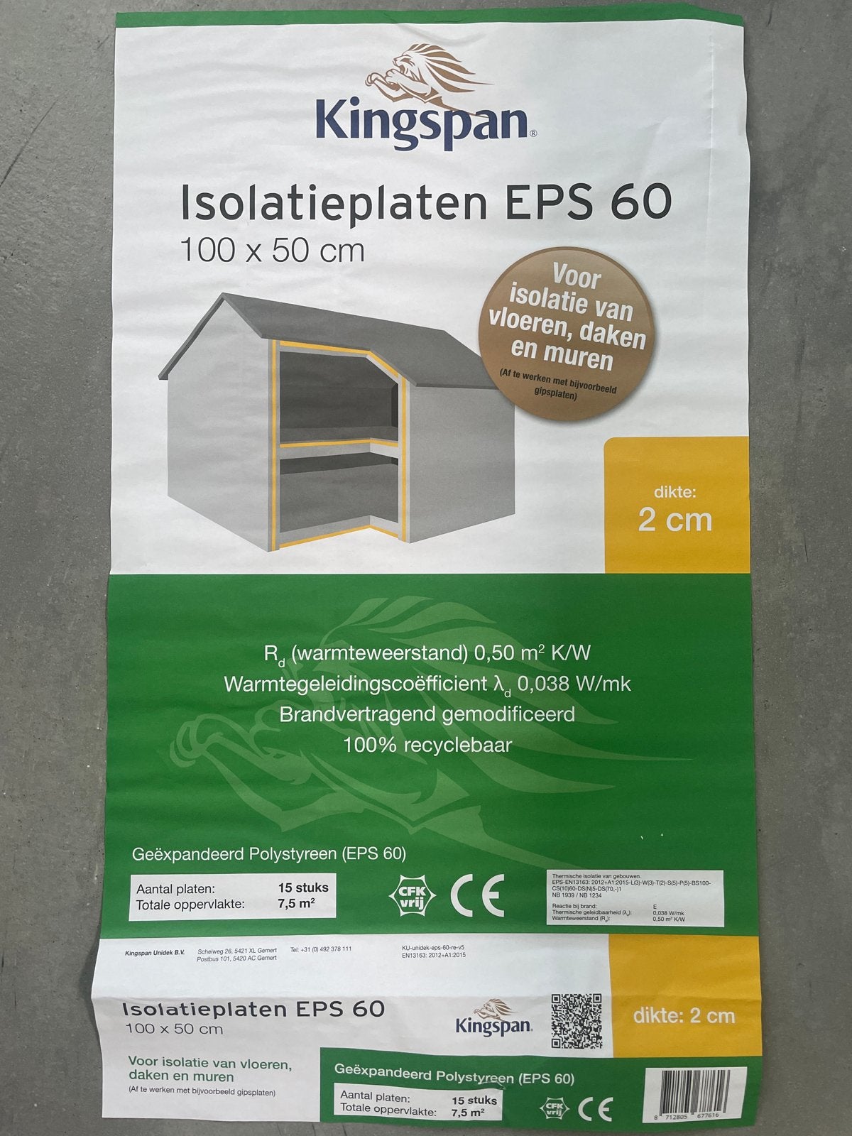 GRATIS Isolatieplaten EPS 60 100x50cm 2cm dikte, Ophalen, Piepschuim (Tempex), Minder dan 4 cm, 15 m² of meer