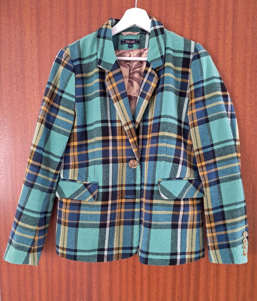 King Louie colbert, jasje maat 40, Kleding | Dames, Jasjes, Kostuums en Pakken, Maat 38/40 (M), Blauw, Ophalen of Verzenden, Jasje