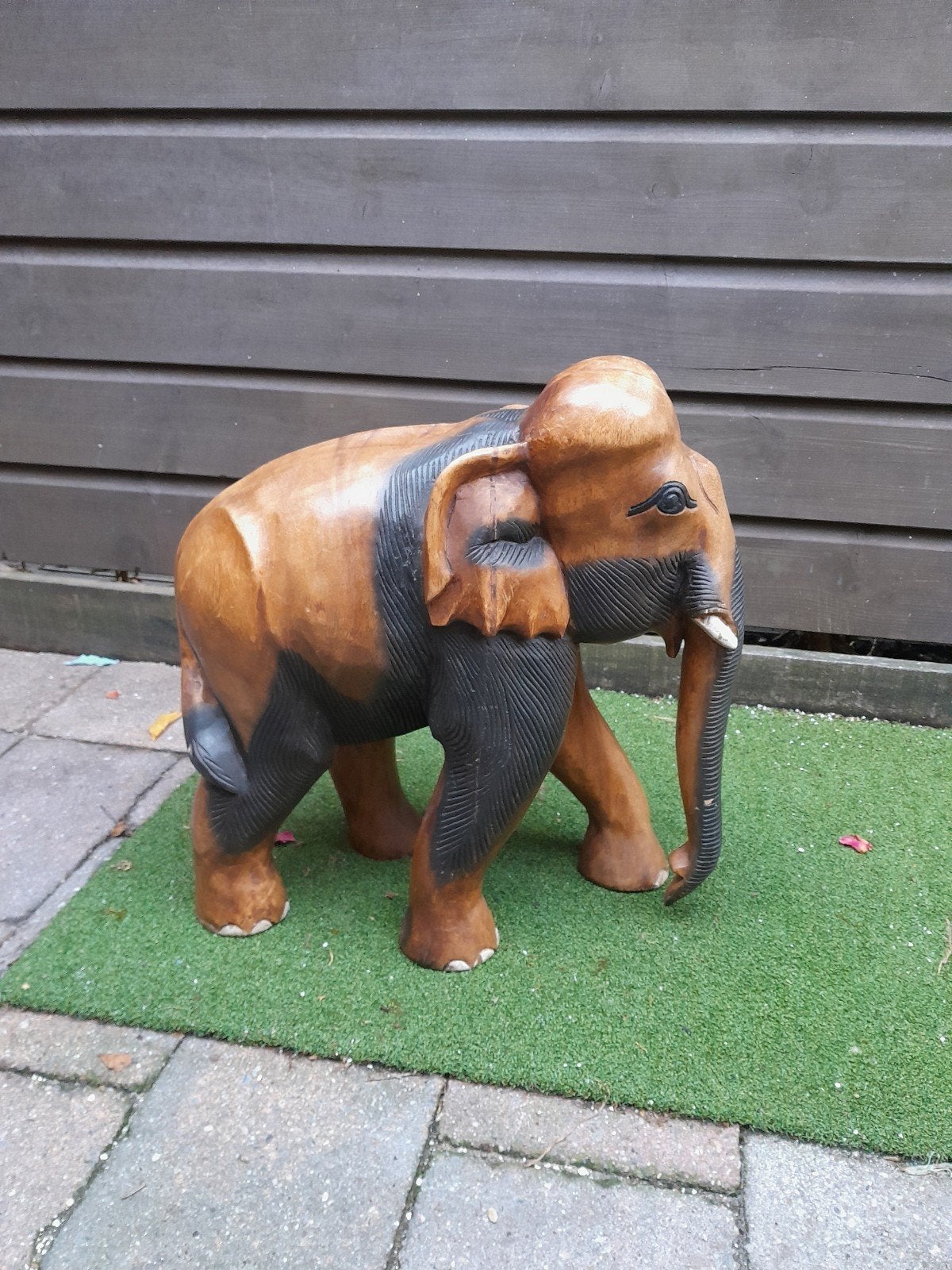 Houten olifant beeld - Handgesneden decoratie, Ophalen, 20 - 50 cm, Beeld, Hout
