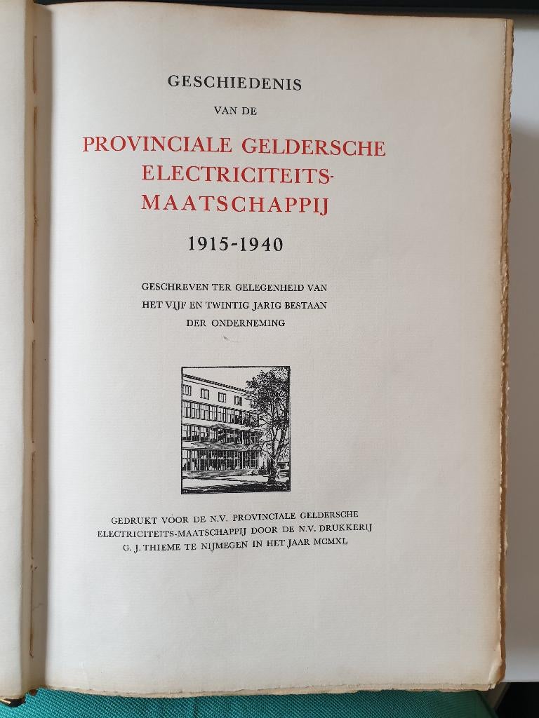 PROVINCIALE GELDERSCHE ELECTRICITEITSMAATSCHAPPIJ 1915-1940, Boeken, Geschiedenis | Stad en Regio, Ophalen, 20e eeuw of later