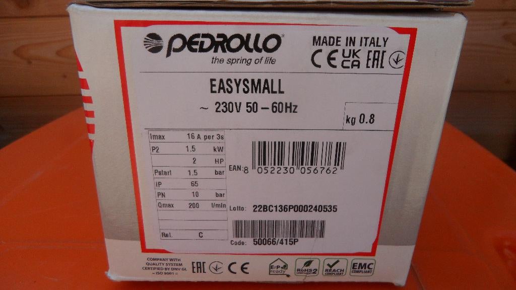 Pedrollo EASYSMALL pompregelaar met droogloopbeveiliging, Tuin en Terras, Ophalen of Verzenden, Nieuw, Elektrisch, Beregeningspomp