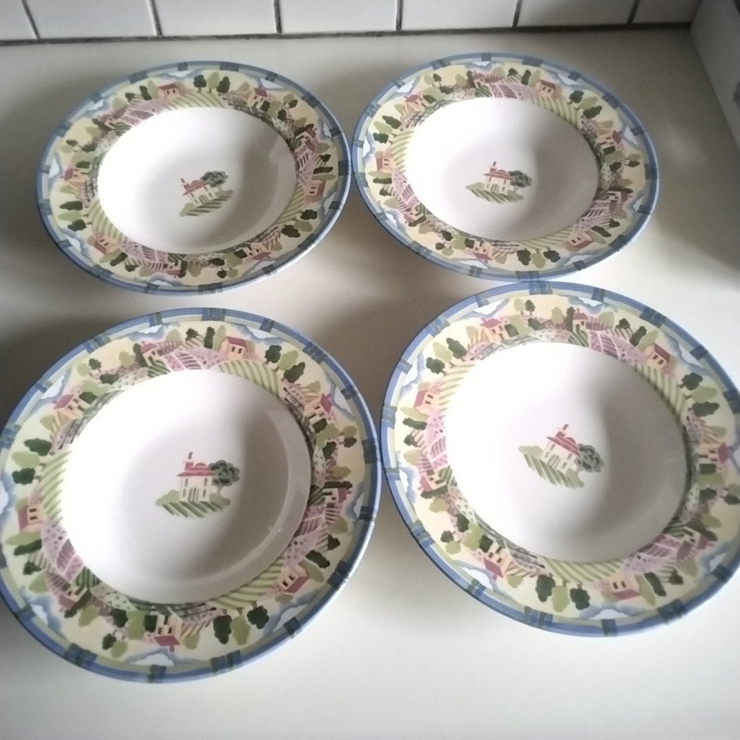 johnson bros 4 diepe  borden meadow brook, Ophalen of Verzenden, Porselein, Overige stijlen, Bord(en)