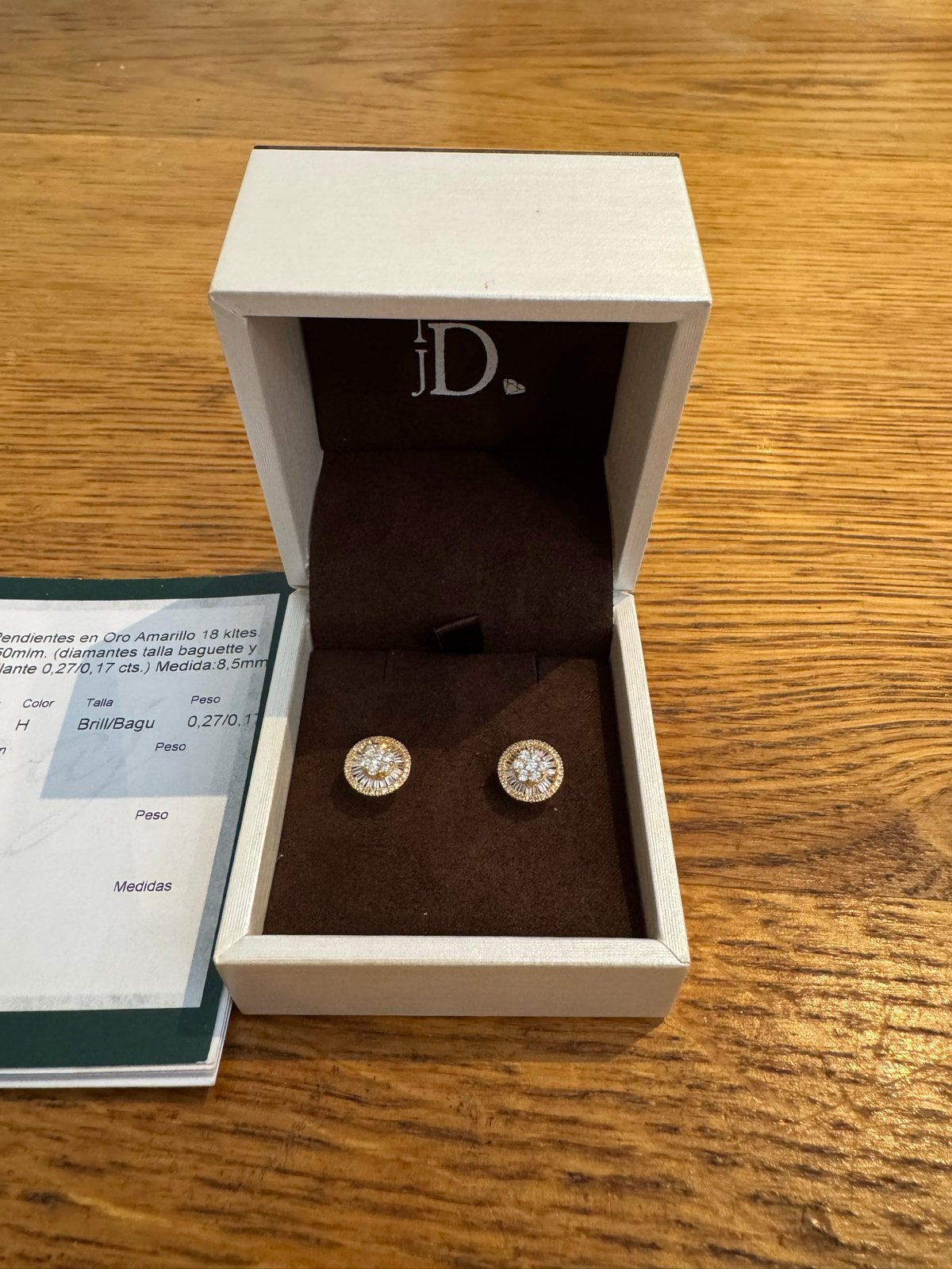 18k Gouden Oorbellen met Diamanten - Zo goed als nieuw, Sieraden, Tassen en Uiterlijk, Oorbellen, Nieuw, Ophalen of Verzenden