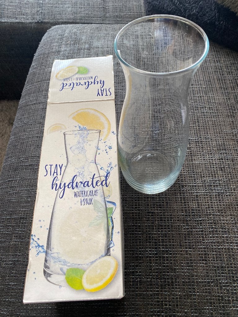 Stay hydrated waterkaraf natronkalkglas, Ophalen of Verzenden, Nieuw, Overige typen