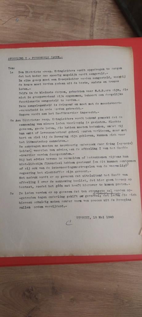 NSB brief uit 1940 - Personele Zaken, Verzamelen, Ophalen of Verzenden, Landmacht, Nederland, Boek of Tijdschrift