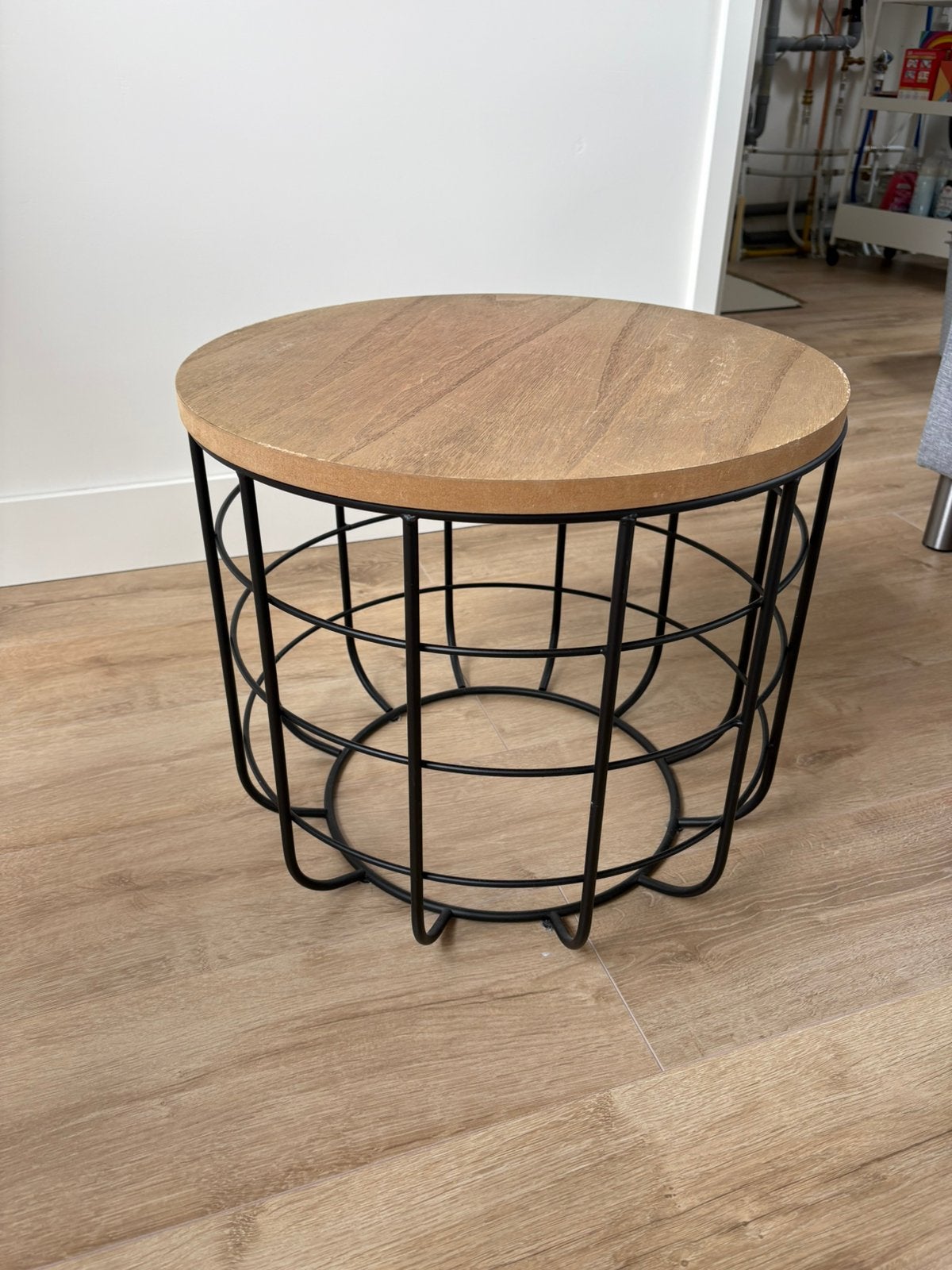 Bijzettafel industrieel, Minder dan 55 cm, Rond, Zo goed als nieuw, Ophalen