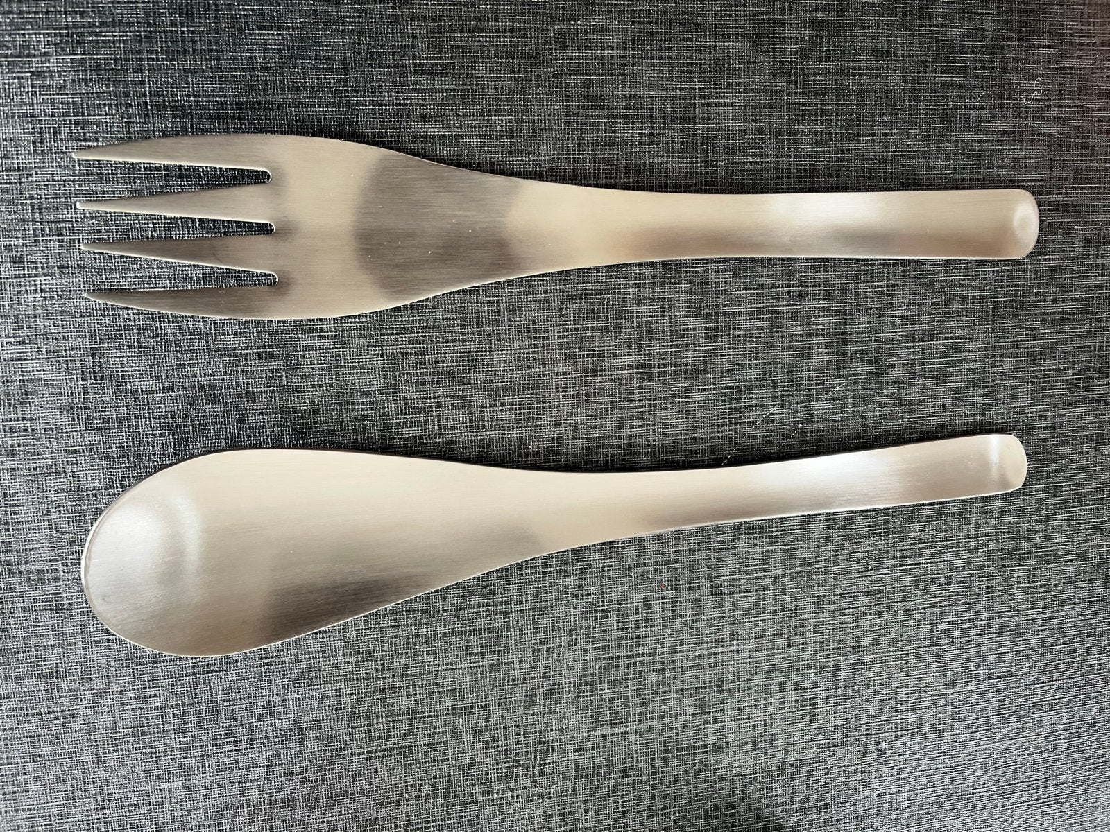 RVS Saladebestek Set - Vork en Lepel, Ophalen of Verzenden, Zo goed als nieuw, Rvs of Chroom, Vaatwasserbestendig