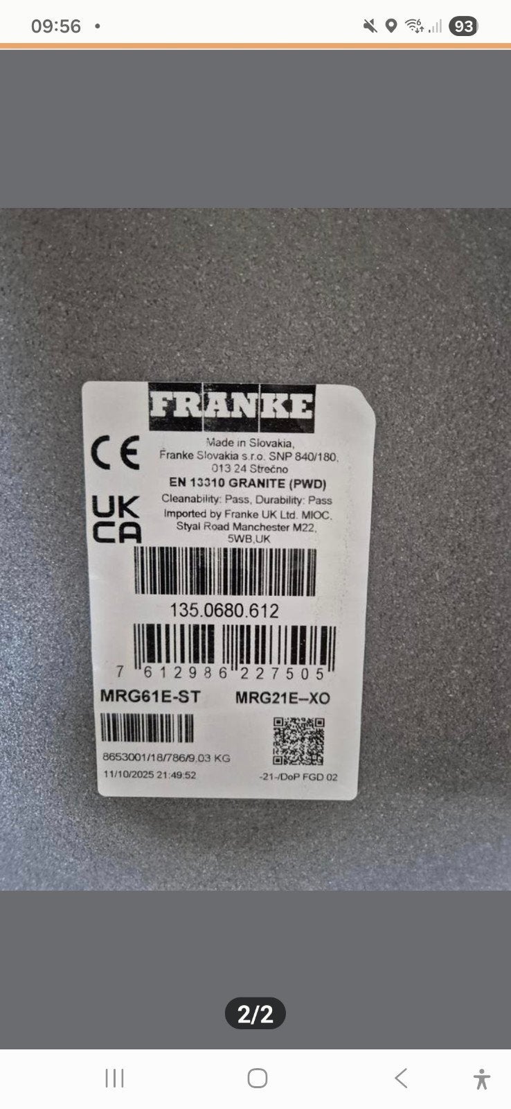 Franke wasbak NIEUW! zie omschrijving, Ophalen, Nieuw