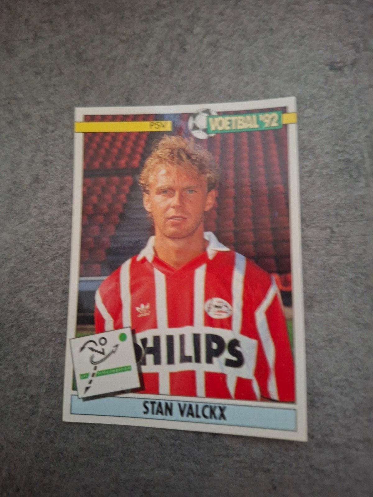 Panini sticker Voetbal 92. Stan Valckx PSV Eindhoven., Ophalen of Verzenden, Zo goed als nieuw, Sticker