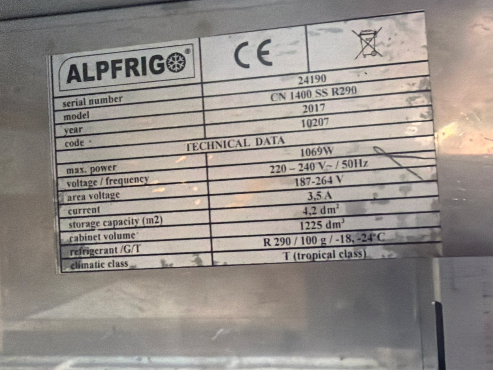 Professionele RVS Koelkast met Vriezer - Alpfrigo & Liebherr, Ophalen, Gebruikt, 200 liter of meer, 60 cm of meer