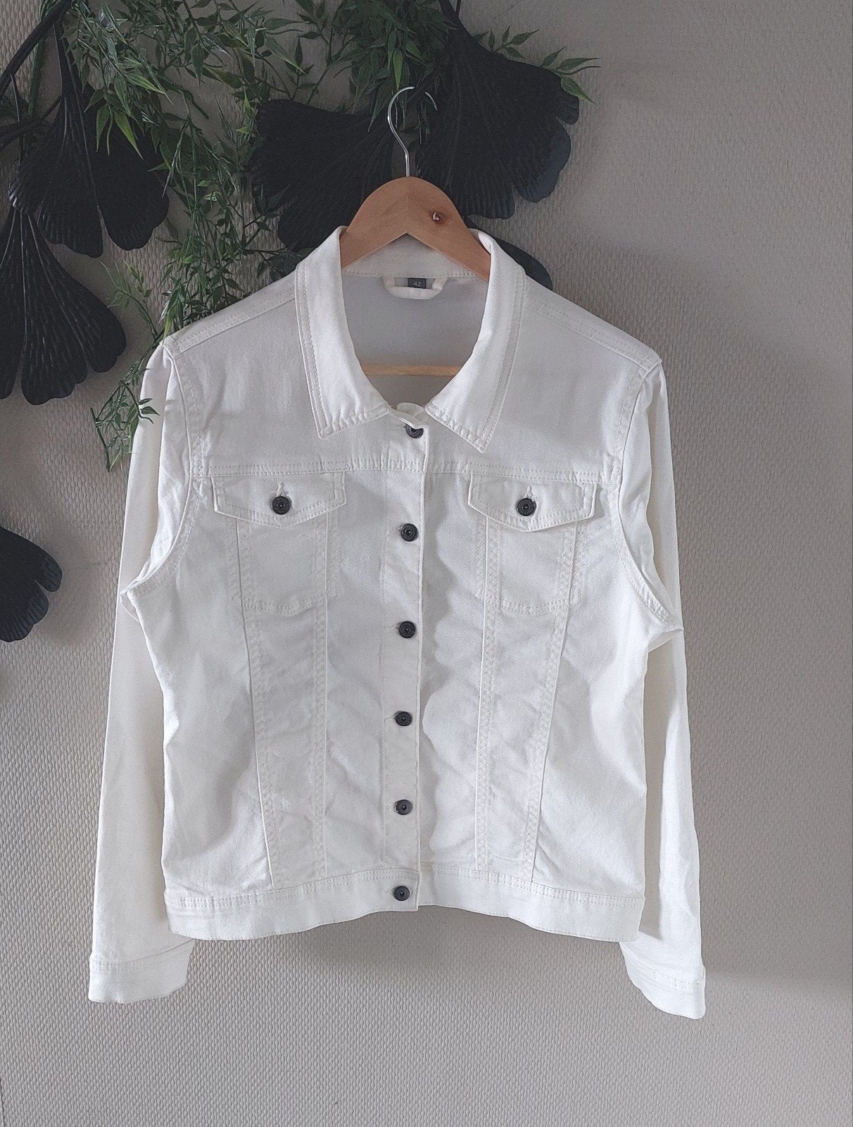 SPIJKERJACK wit M/L🙂, Kleding | Dames, Zeeman, Wit, Maat 42/44 (L), Ophalen of Verzenden