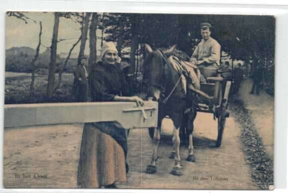 In het Gooi - bij den Tolboom - Paard en wagen, Verzamelen, Ophalen of Verzenden, Voor 1920, Gelopen, Noord-Holland