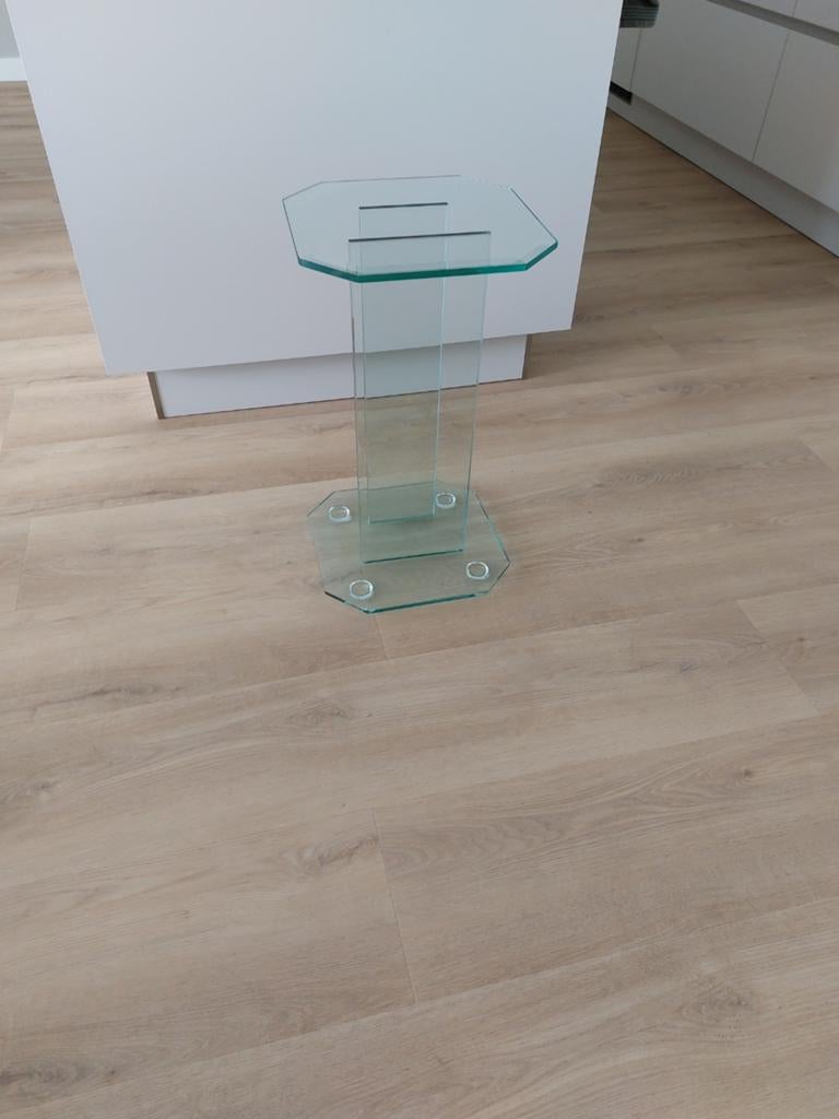 Glazen ( planten ) tafel  Hoogte  56 cm, Overige vormen, Ophalen, 45 tot 60 cm, Glas