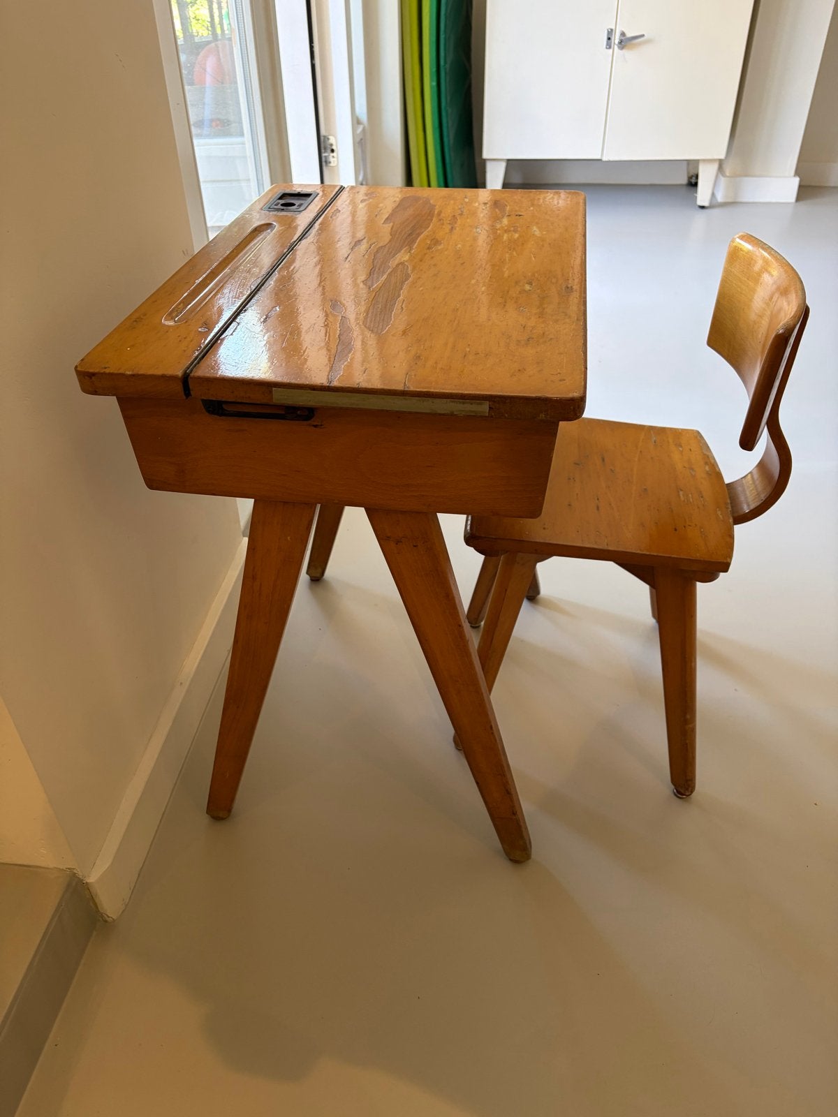 Vintage kinderbureau met stoel - Jaren '50/'60, Ophalen