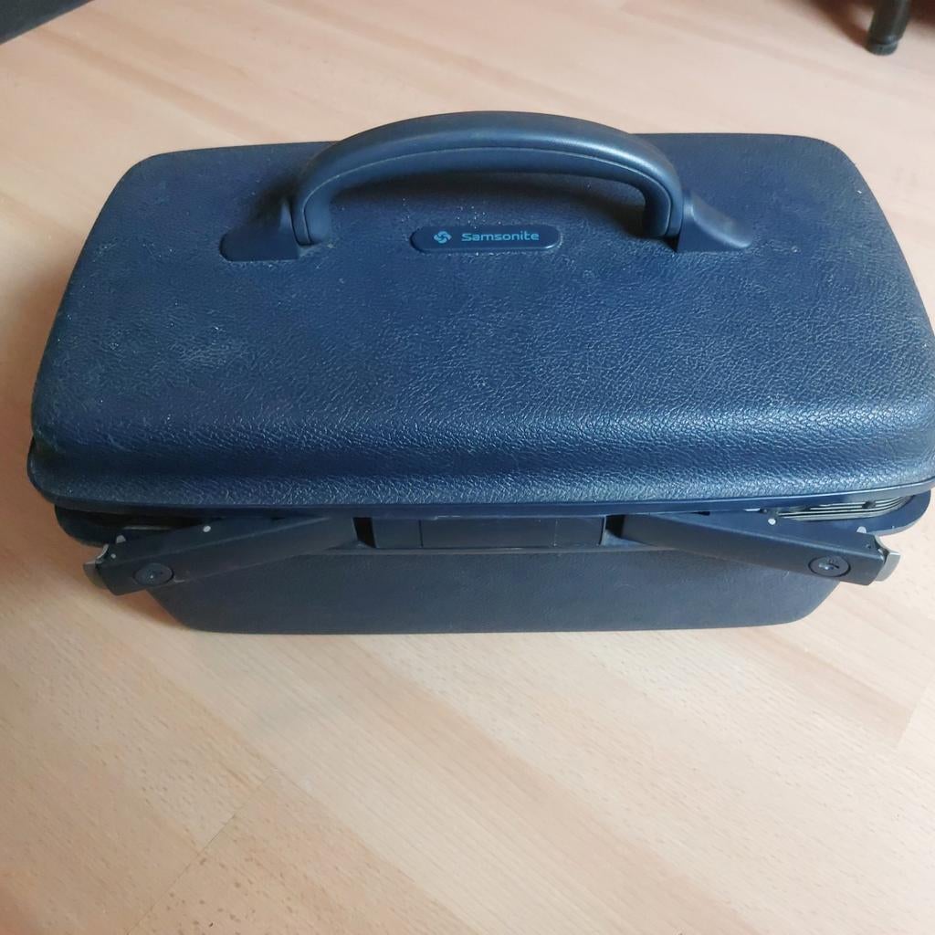 Samsonite Donkerblauwe Hardcase Beautycase, Ophalen, Gebruikt, Blauw, Met spiegeltje(s)