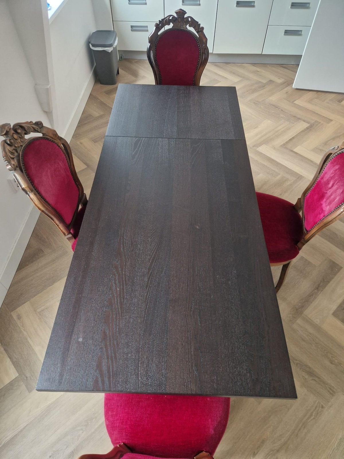 BJURSTA extendable dining table, Ophalen, Zo goed als nieuw, Rechthoekig, 50 tot 100 cm