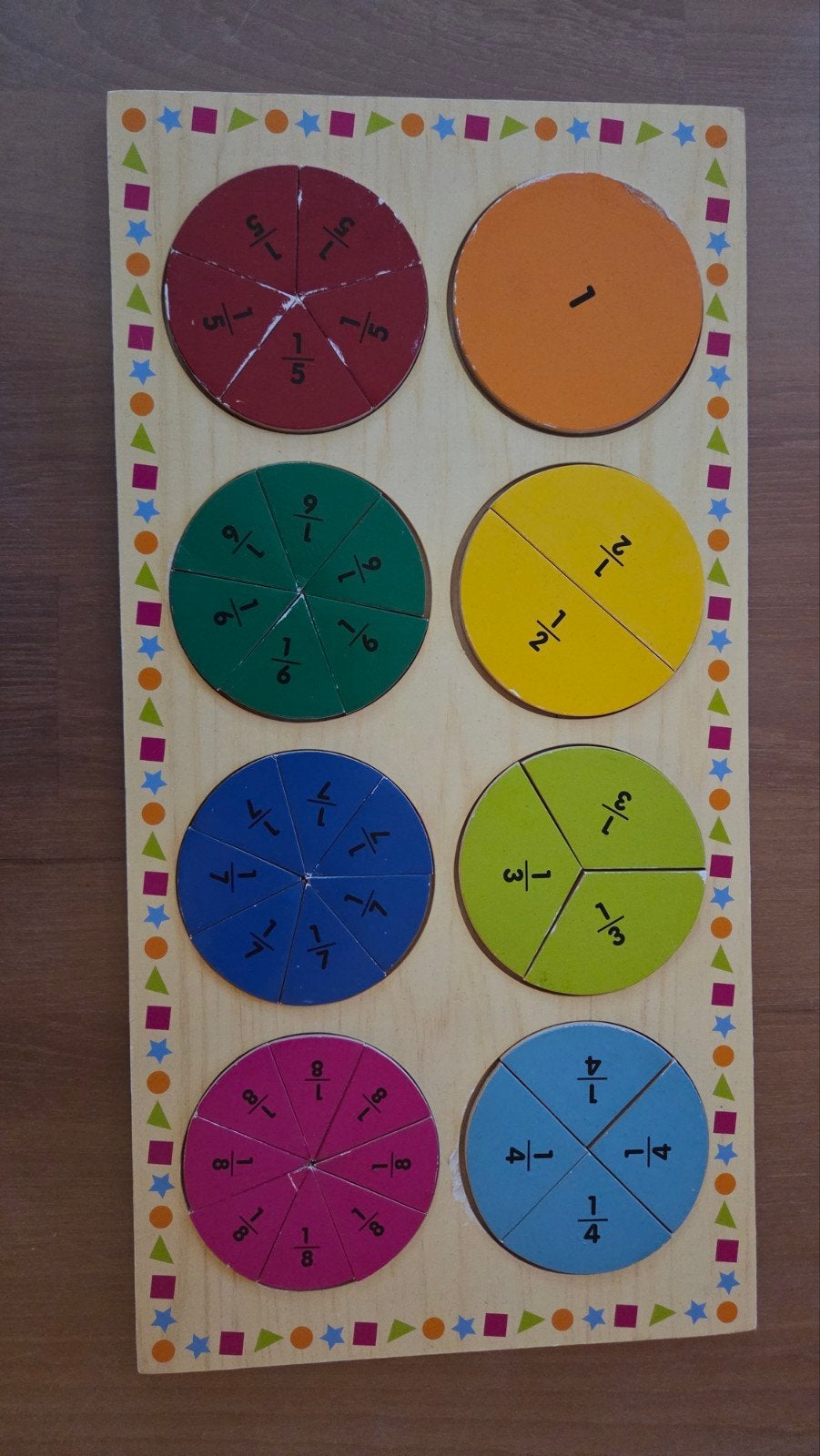 Houten breuken puzzel - Educatief speelgoed, Ophalen of Verzenden, Gebruikt, Puzzelen