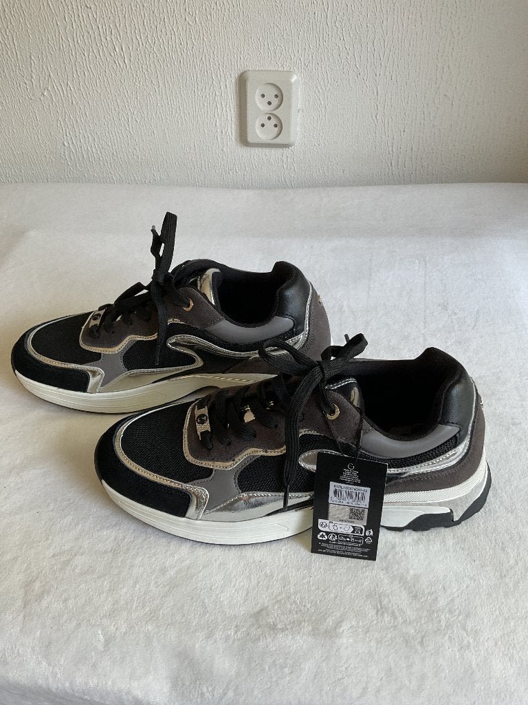 MEXX-SPLINTERNIEUWE SNEAKERS-ZWART/ZILVER-MAAT 42, Kleding | Dames, Schoenen, Mexx, Zwart, Nieuw, Ophalen of Verzenden