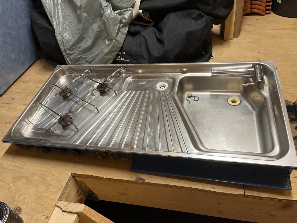Aanrechtblad keuken Hobby 540 (1998) met gasfornuis en spoel, Caravans en Kamperen, Caravan accessoires, Ophalen, Gebruikt