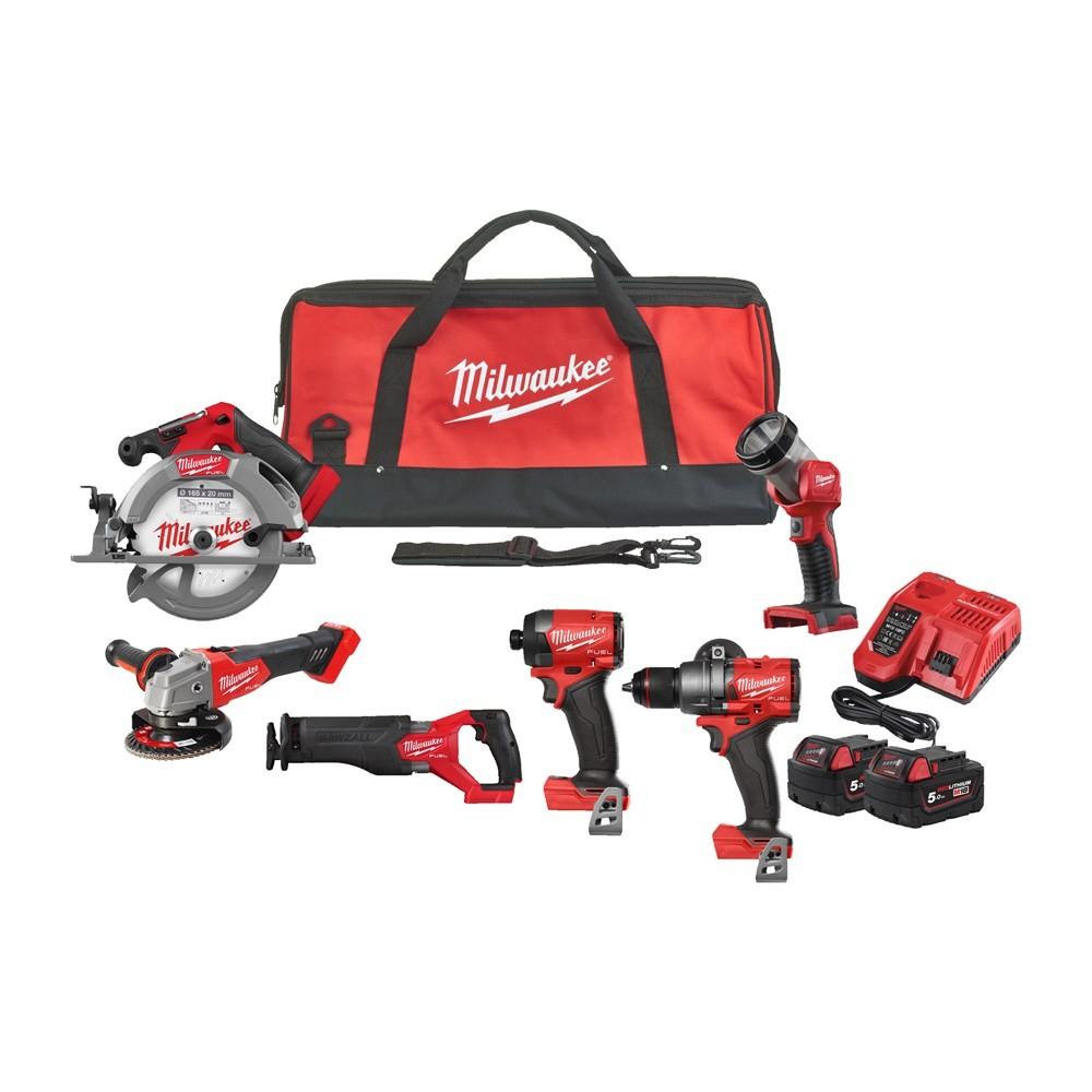 Milwaukee Powerpack 9 delige set Gratis extra accu!, Ophalen, Nieuw