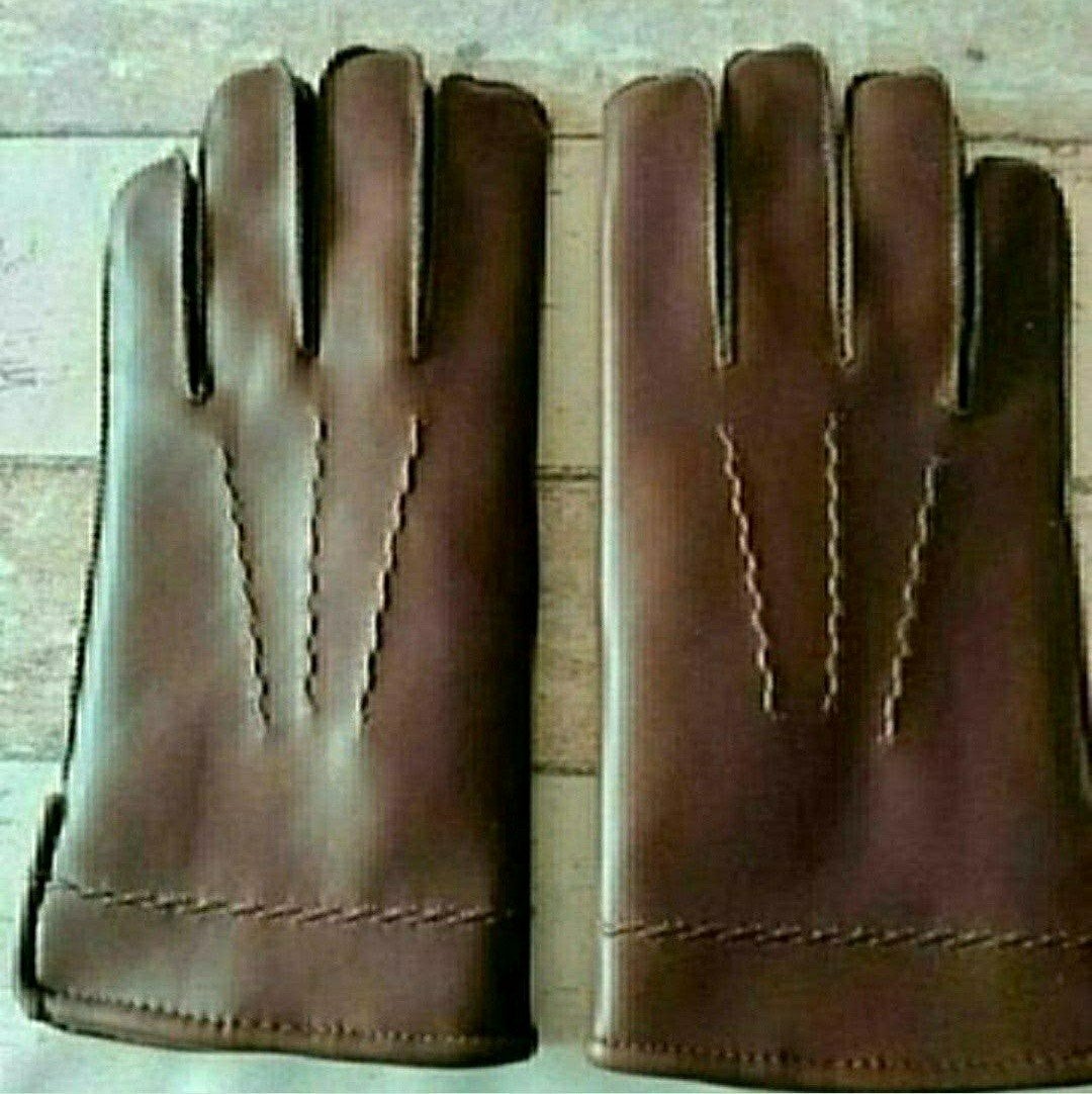 Handschoenen,Leer,Bruin,Leder,maat EL,1970,motor,brommer, Ophalen of Verzenden, Nieuw zonder kaartje, Dames, Handschoenen