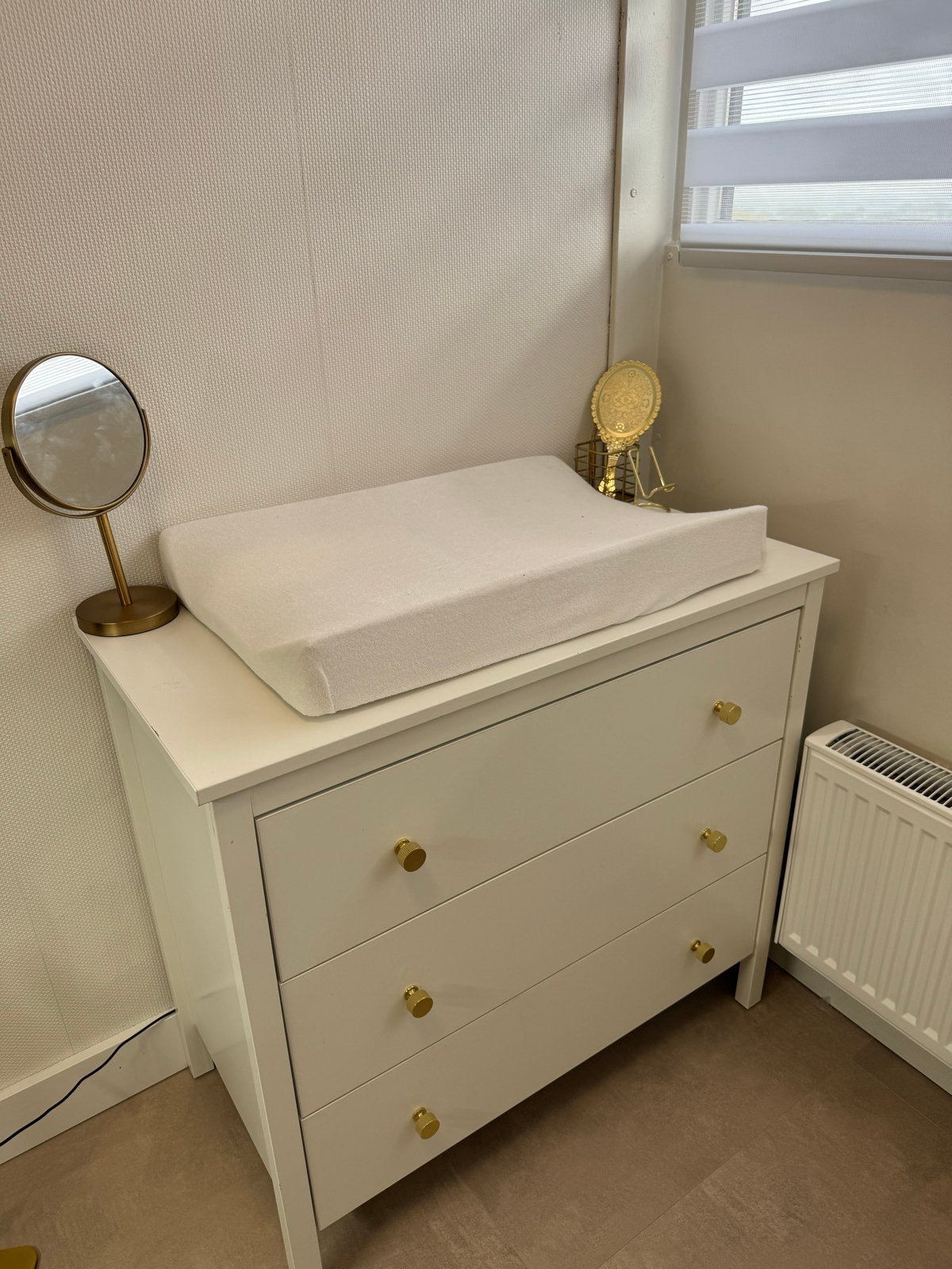 IKEA Commode/Ladekast met Gouden Handvaten - 3 Lades, Minder dan 75 cm, Zo goed als nieuw, Minder dan 50 cm, Commode