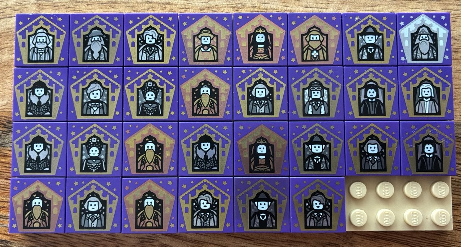 Lego Harry Potter Chocolat Frog Wizzard Cards/Tiles. Alle 16, Kinderen en Baby's, Lego, Harry Potter, Ophalen of Verzenden, Zo goed als nieuw