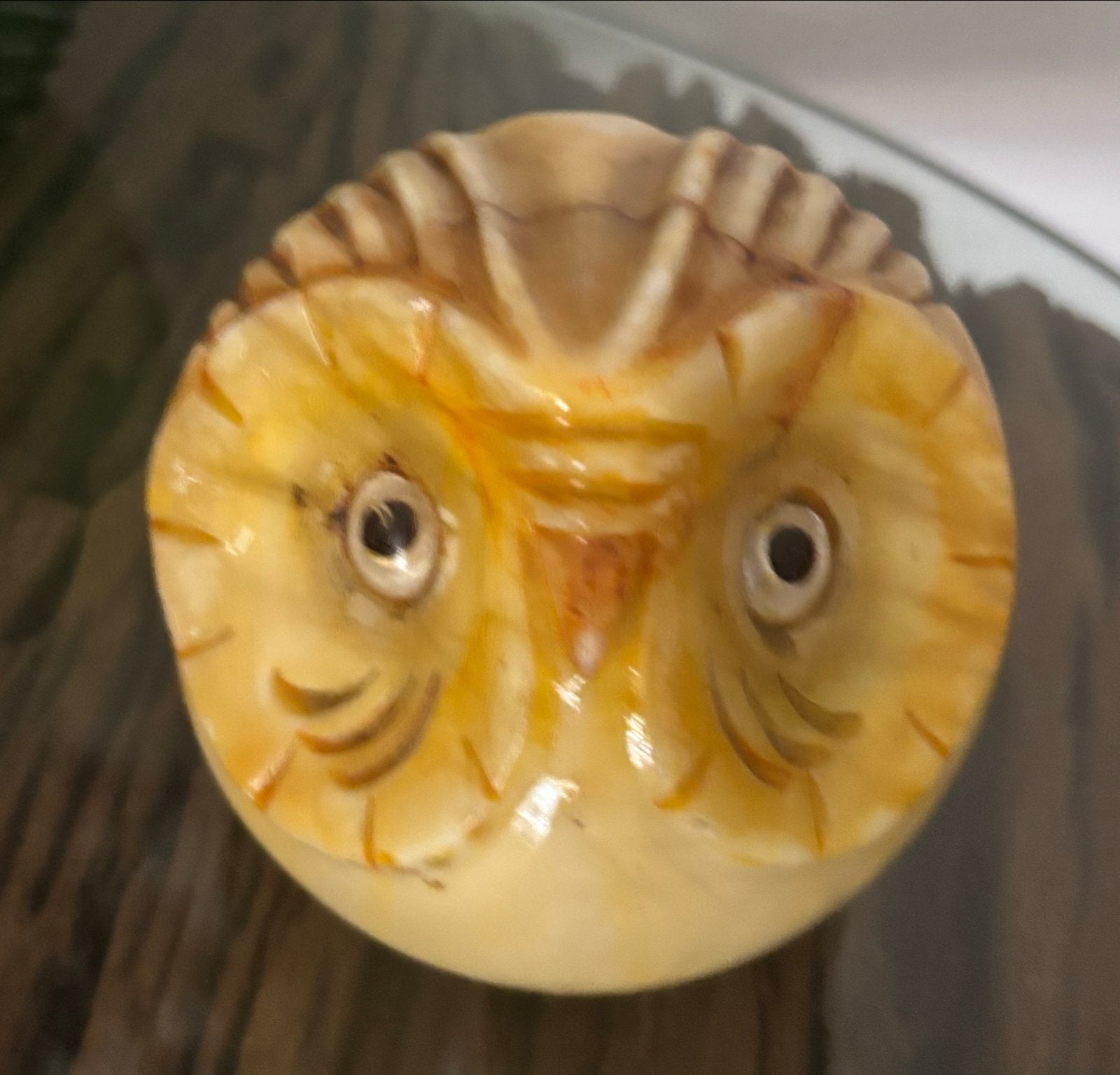 Vintage Uil Beeldje - Handgesneden Decoratie, Ophalen of Verzenden, Zo goed als nieuw, Dier