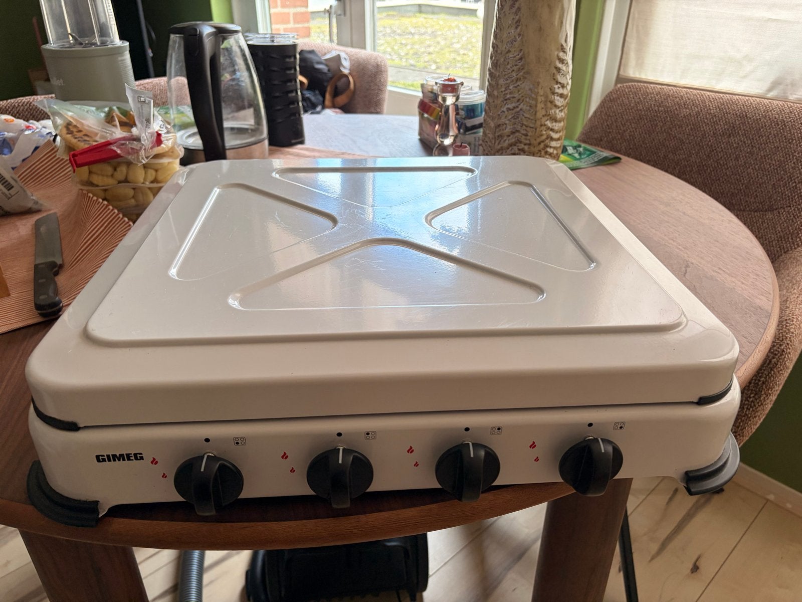 Gimeg 4-pits gasfornuis - Ideaal voor camping, Ophalen, 4 kookzones, Zo goed als nieuw, Gas