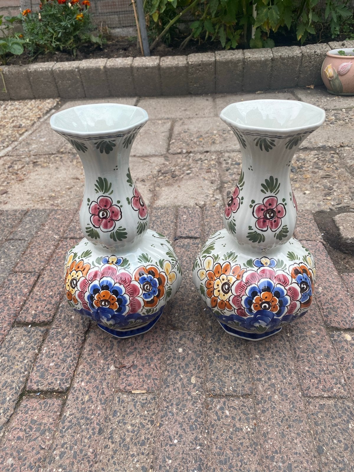Set van 2 Delfts Holland Handpainted Vazen, Ophalen