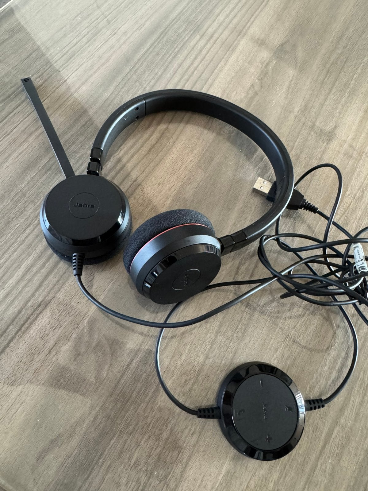 Jabra headset - werkt nog perfect!, Computers en Software, Headsets, Ophalen of Verzenden, Mute-functie, Zo goed als nieuw, Bedraad