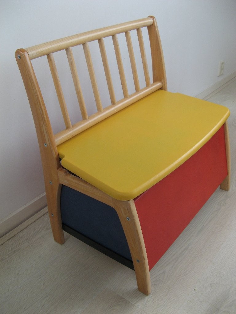 Kinderbankje met fraaie frisse kleuren a la RietVeld, Ophalen, Zo goed als nieuw, Overige typen