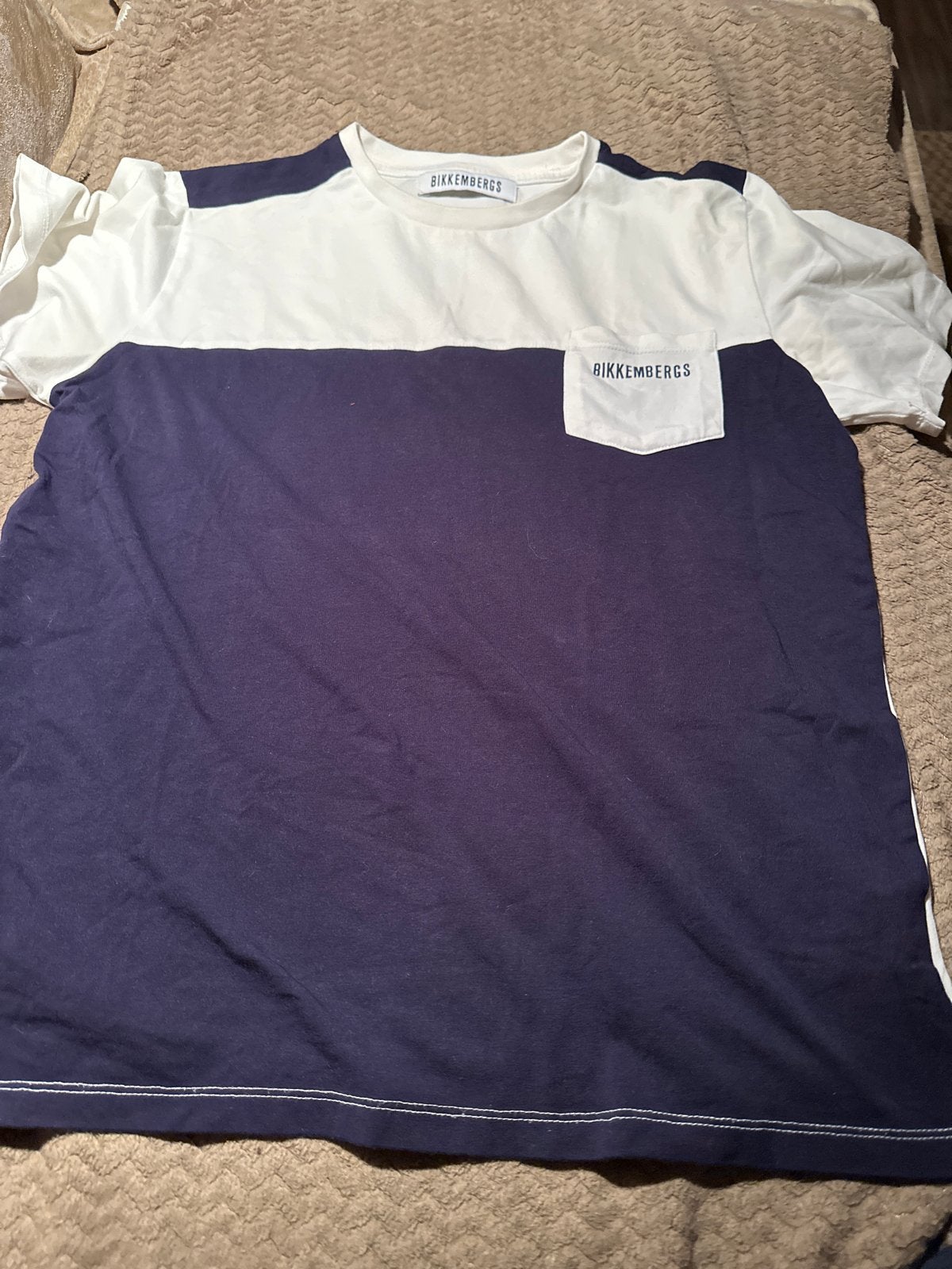 Bikkembergs T-shirt Wit/Blauw Maat 16A (ca. S), Ophalen of Verzenden, Gedragen, Maat 46 (S) of kleiner, Wit