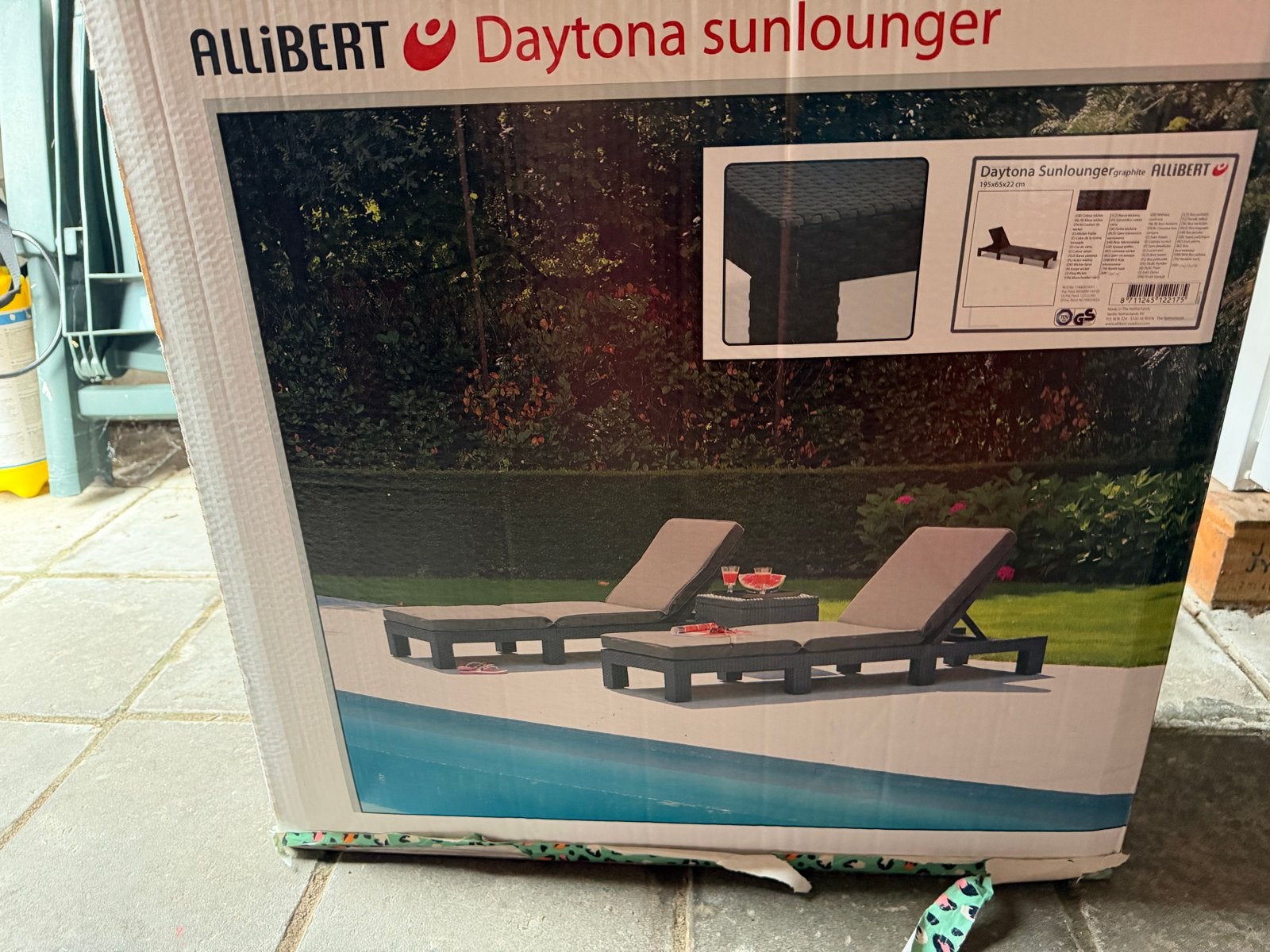 Allibert Daytona Sunlounger graphite, Ophalen, Nieuw, Wicker, Verstelbaar