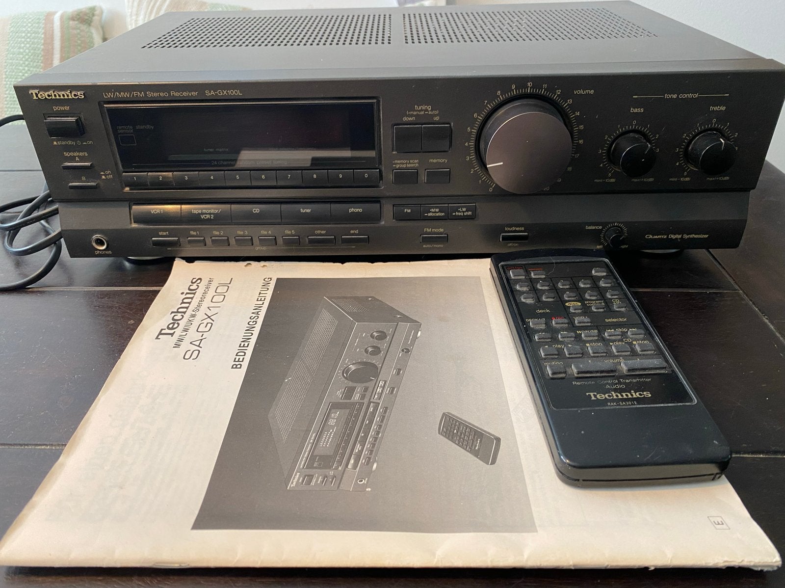 Technics SA-GX100L Stereo Receiver met afstandsbediening, Gebruikt, 60 tot 120 watt, Stereo, Ophalen