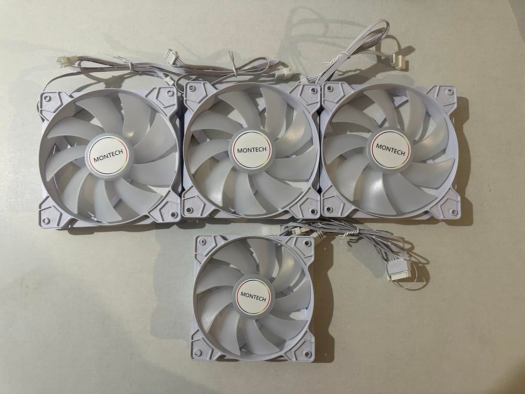 Montech RGB Fans Wit, Ophalen of Verzenden, Zo goed als nieuw, Luchtkoeling