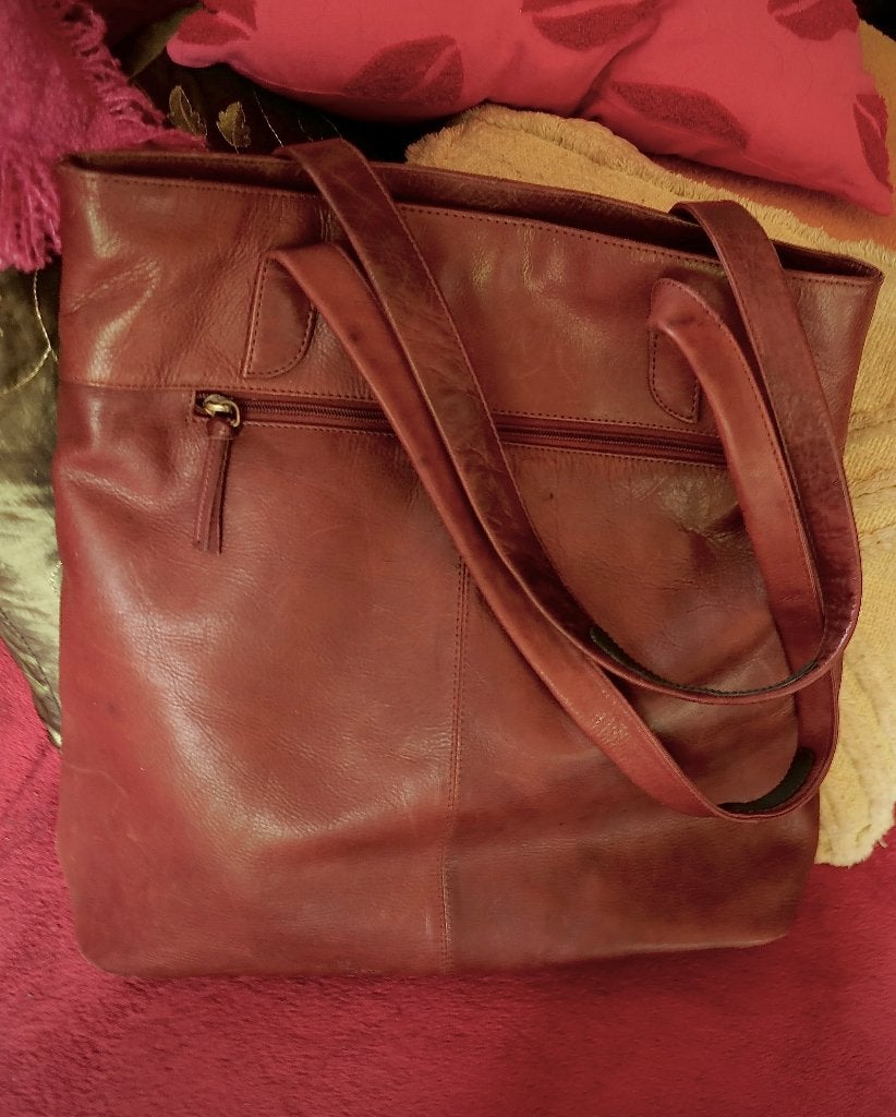 Italiaanse grote hand/schoudertas, Verzenden, Zo goed als nieuw, Overige kleuren, Handtas