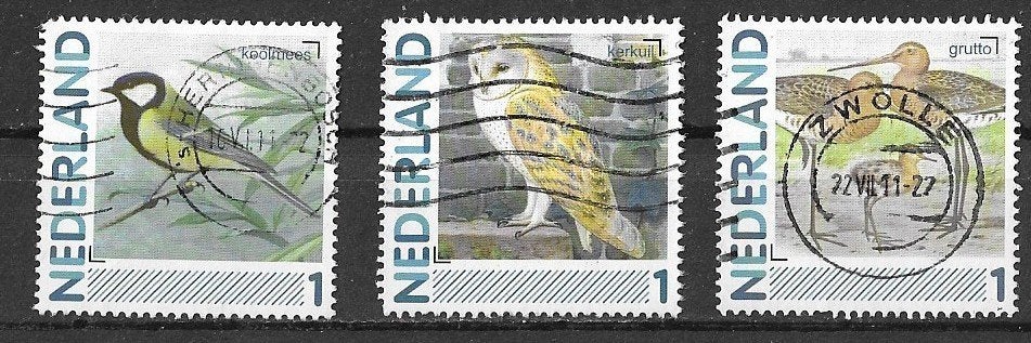 3 PERSOONLIJKE ZEGELS VOGELS GESTEMPELD, Ophalen of Verzenden, Na 1940, Gestempeld