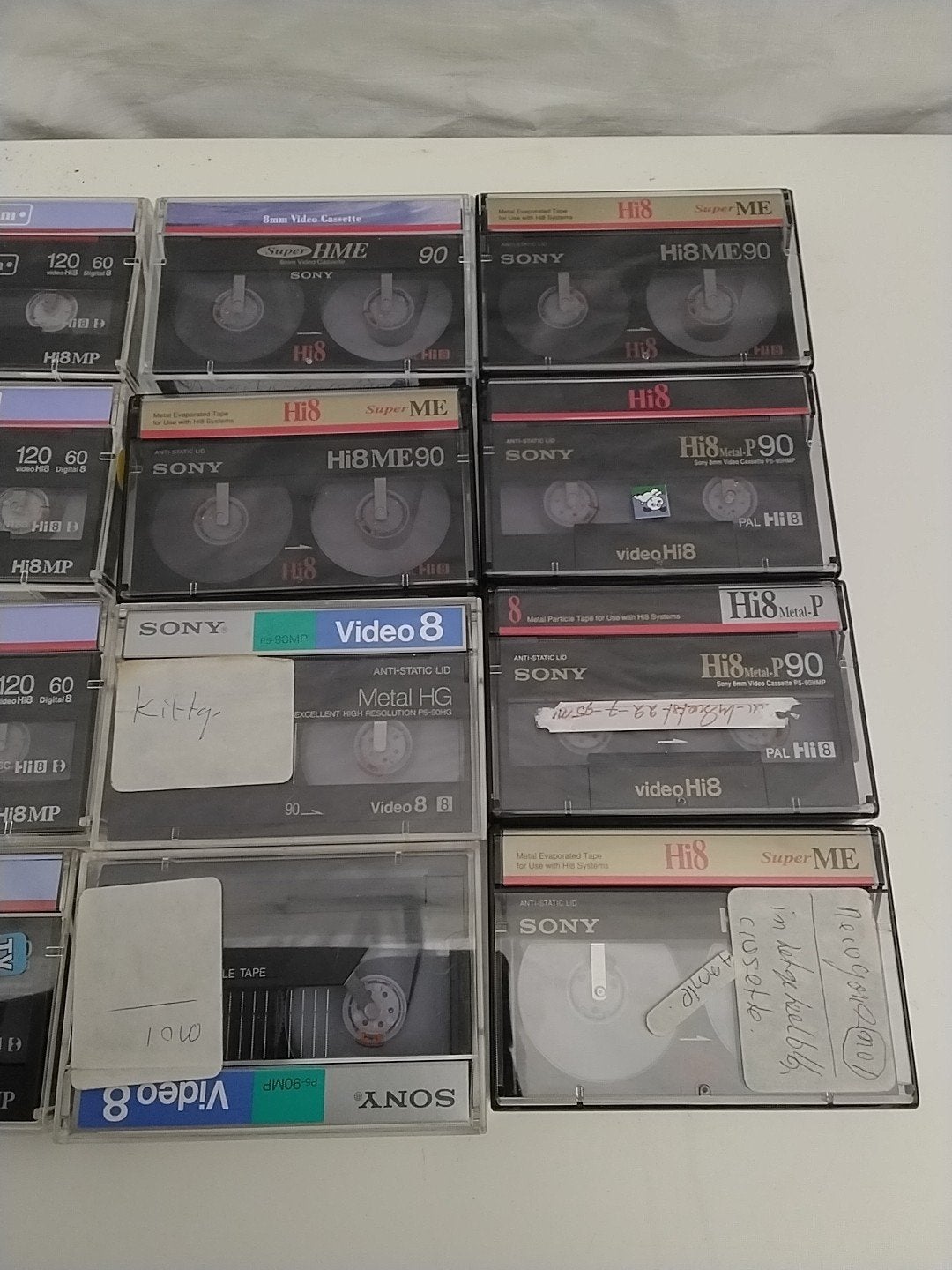 Partij Sony Hi8/Video8 videobanden - Diverse types, Ophalen of Verzenden, Gebruikt, Videoband