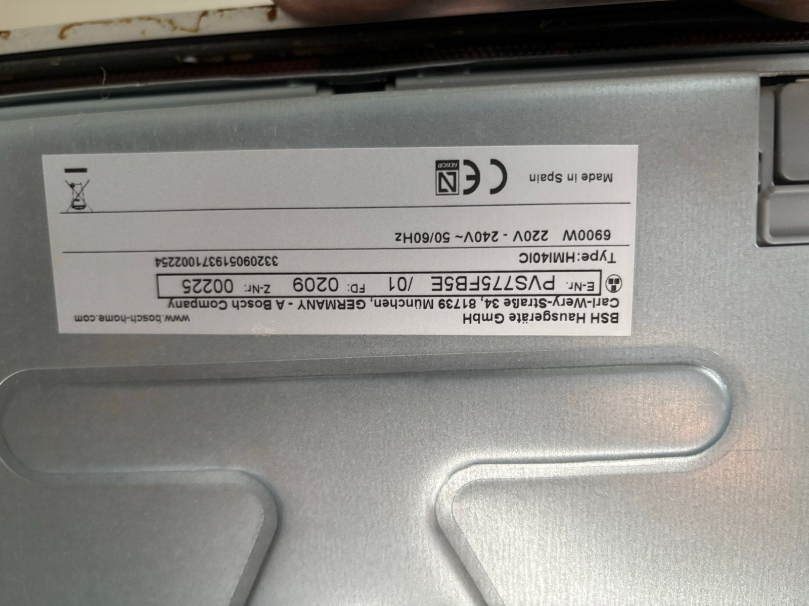 Bosch Inductiekookplaat PVV75FB5E - 4 Kookzones, Ophalen, Gebruikt, 4 kookzones, Inbouw