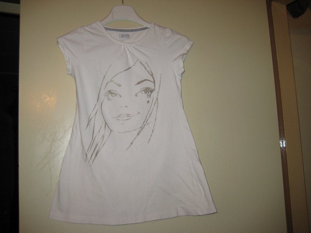 Ecru shirt, 128, Milla, Ophalen of Verzenden, Zo goed als nieuw, Meisje, Shirt of Longsleeve