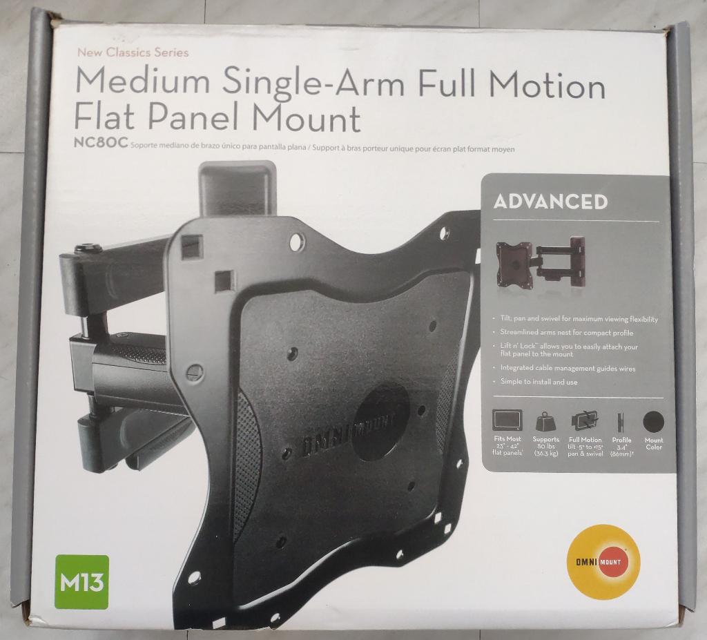 OmniMount NC80C Medium TV beugel arm full motion mount M13, Ophalen, Nieuw