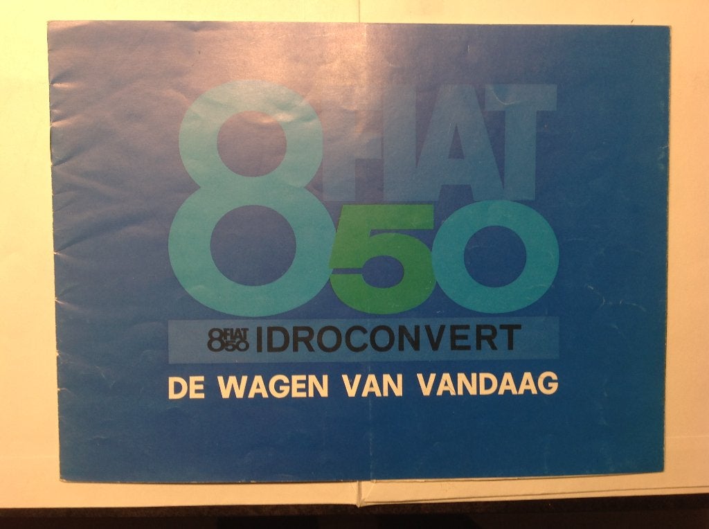 Fiat 850 en 850 Idroconvert folder NED 16 blz 1966, Ophalen of Verzenden, Nieuw, Overige merken