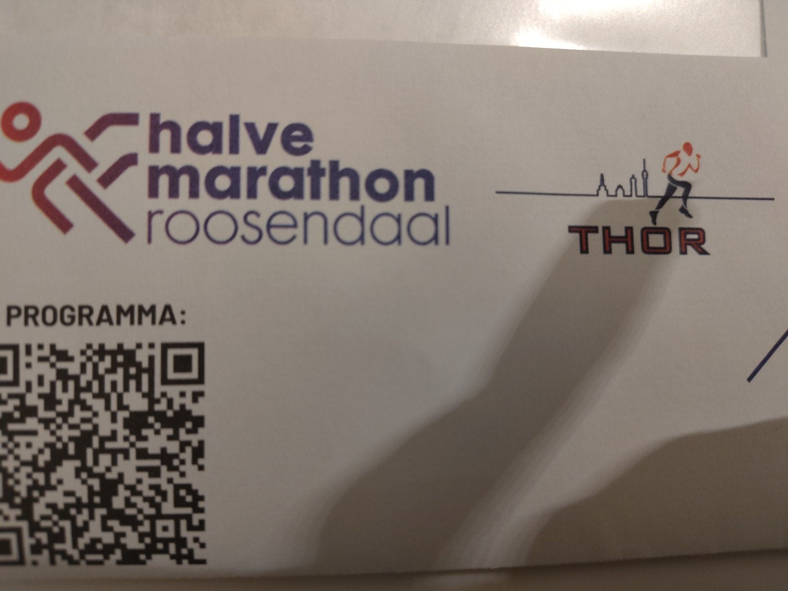 startbewijs halve marathon roosendaal 4 oktober, Eén persoon